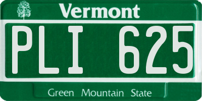 VT license plate PLI625
