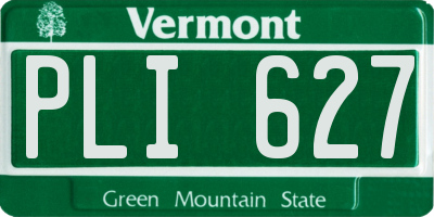 VT license plate PLI627