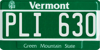 VT license plate PLI630
