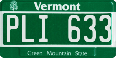 VT license plate PLI633