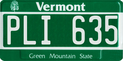 VT license plate PLI635