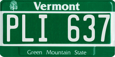 VT license plate PLI637