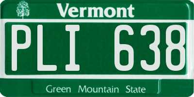 VT license plate PLI638