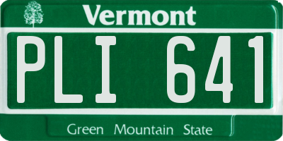 VT license plate PLI641