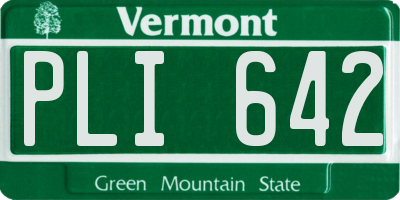 VT license plate PLI642