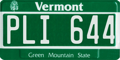 VT license plate PLI644