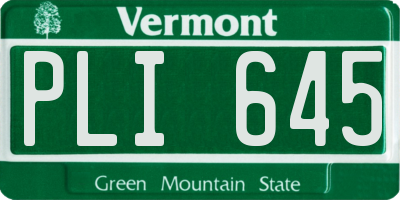 VT license plate PLI645