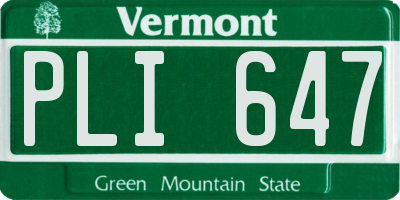 VT license plate PLI647
