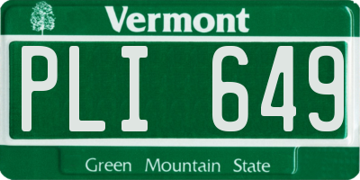 VT license plate PLI649