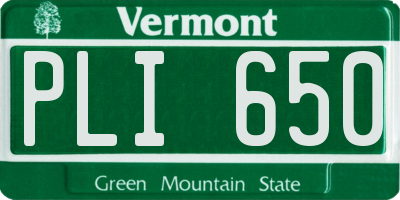 VT license plate PLI650
