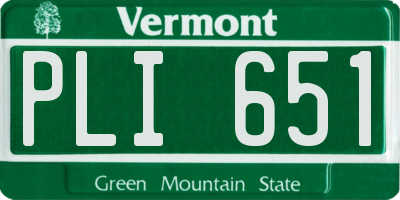 VT license plate PLI651