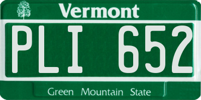 VT license plate PLI652