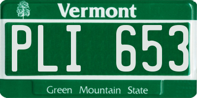 VT license plate PLI653