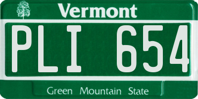 VT license plate PLI654