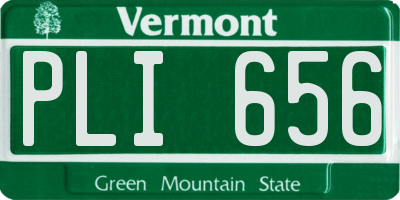 VT license plate PLI656