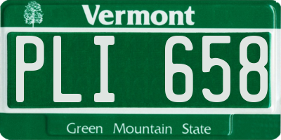 VT license plate PLI658