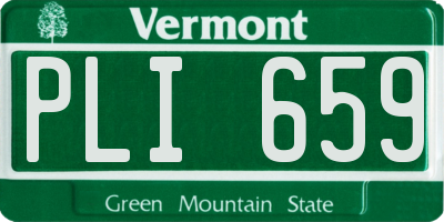 VT license plate PLI659