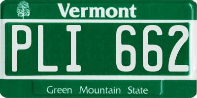 VT license plate PLI662