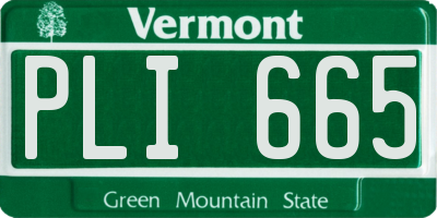 VT license plate PLI665
