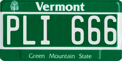 VT license plate PLI666