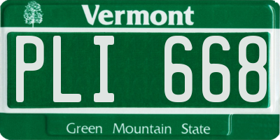 VT license plate PLI668