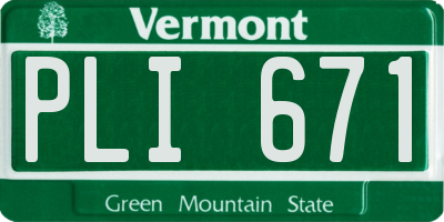 VT license plate PLI671