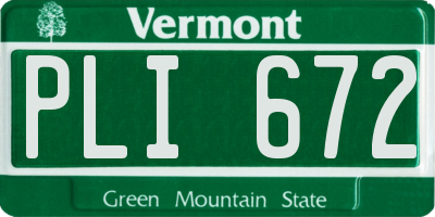 VT license plate PLI672