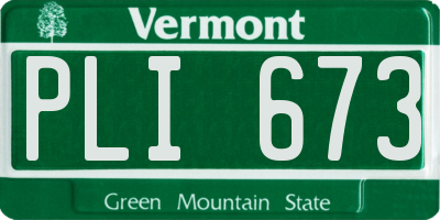 VT license plate PLI673