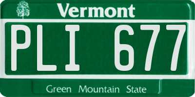 VT license plate PLI677
