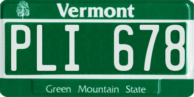 VT license plate PLI678