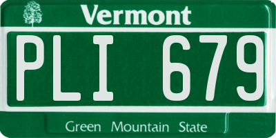 VT license plate PLI679