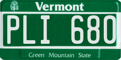 VT license plate PLI680