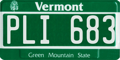 VT license plate PLI683