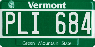 VT license plate PLI684
