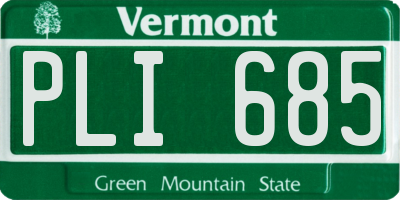 VT license plate PLI685