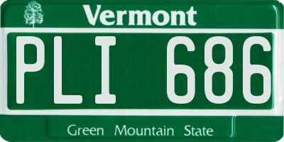 VT license plate PLI686