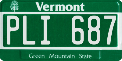 VT license plate PLI687