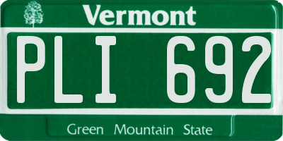 VT license plate PLI692