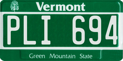 VT license plate PLI694