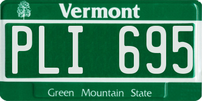 VT license plate PLI695