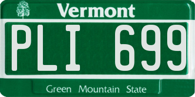 VT license plate PLI699