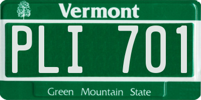 VT license plate PLI701