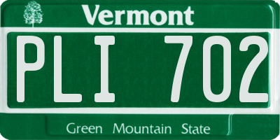 VT license plate PLI702