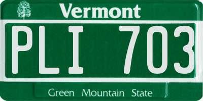 VT license plate PLI703