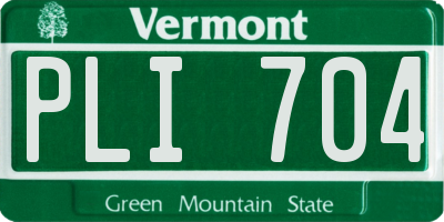 VT license plate PLI704