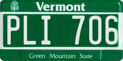VT license plate PLI706