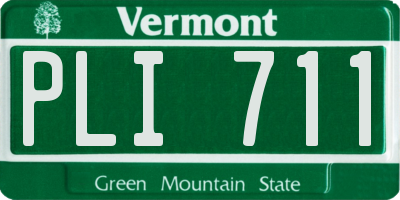 VT license plate PLI711