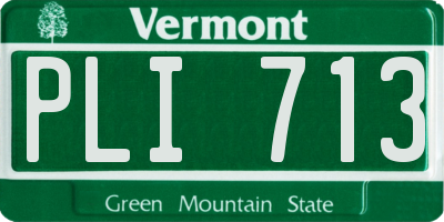 VT license plate PLI713