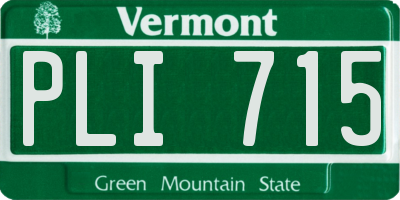 VT license plate PLI715