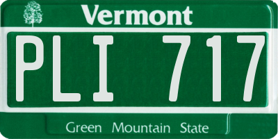 VT license plate PLI717